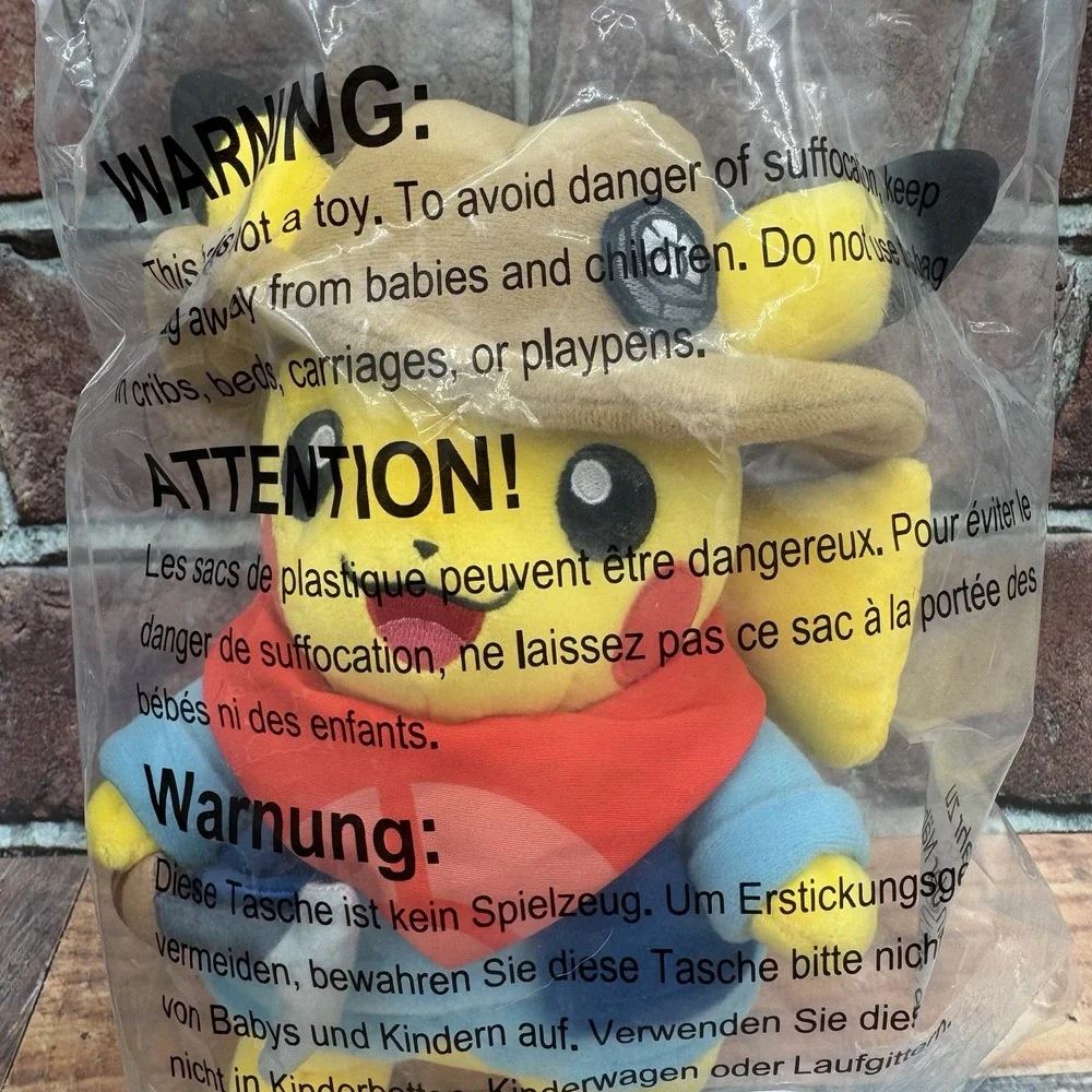 Pokemon Fossil Museum Chicago Excavator Pikachu Plush + Promo Card SEALED